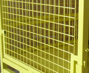 Rh-c02-wheel steel crate 1100 * 1100 * 740 mm <span class=keywords><strong>jaune</strong></span> mobile pliable stoarge cage acier contenant des cages métalliques avec roues - Product Image 3