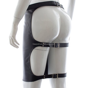Blote Big Ass Zwarte Panty Rok Lakleer Lingerie Terughoudendheid Voor Sexy Vrouwen