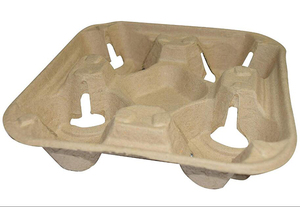 Phân Hủy Sinh Học Dùng Một Lần Bột Giấy Sợi 4 Cup Uống Carry Chủ Cho Takeaway Bột Giấy Khuôn - Product Image 5