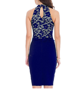 Women's Elegant Sleeveless <strong>Floral</strong> Lace Vintage Midi <strong>Cocktail</strong> Party <strong>Dress</strong> - Product Image 5