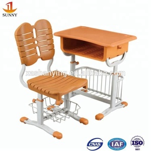 Ensemble de table et chaises d'étude pour étudiants Chaise de classe à cadre en métal enduit de poudre durable empilable pour un rangement facile dans la bibliothèque scolaire - Product Image 6