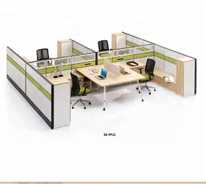 office furniture wooden office cubicle with pedestal for 4 person