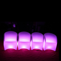 Blanc en plastique de partie de barre de mariage événement Rechargeable Meubles MENÉS Extérieurs avec rvb 16 couleurs changeantes