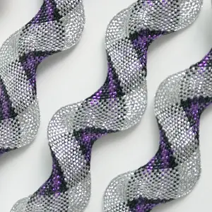 Bling Gold Silver Lace Curve Fabric Trim Ribbon Craft DIY Braided