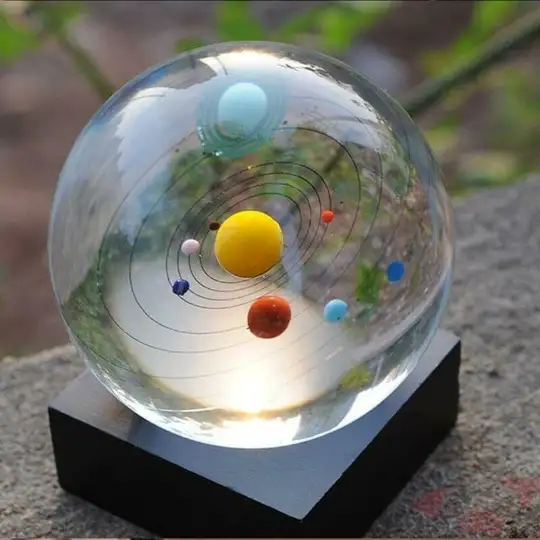 Sistema solar 80mm cristal decoração com suporte planeta presente bola mundo globo