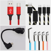 Personnalisé 24AWG 2A câble De Chargement Micro USB Câble à L'extrémité Ouverte 4 Fils câble