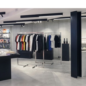 LUX-armario de Metal y madera para tienda de ropa, mueble de diseño personalizado, para venta al por menor