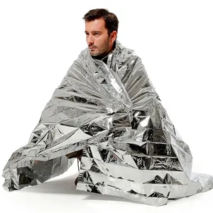 야외 서바이벌 기어 경량 생존 Mylar 담요 방수 호일 실버 비상 온난화 담요