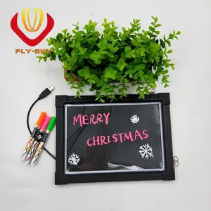 LED Drawing Painting Board Erasable Non Porous Glass Surface with 8 Fluorescent Window Markers