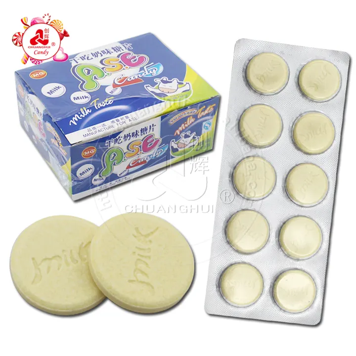 Dry Milk Tablet Candy, Milk Pressed candy, A.S.E. Compressed Milk Candy