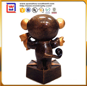 promozionale carino scimmia design trofeo e resina campione trofeo e scimmia scimmia statue - Product Image 4