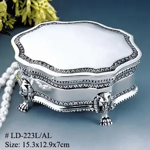 Zinc Alloy Large Wavy Shape Jewellery Box in Antique finished