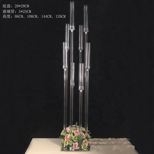 Wholesale Floor Crystal 8 Arms <strong>Candlesticks</strong> Wrought Iron Wholesale Wedding <strong>Tall</strong> Floor Candelabras for Table Centerpiece - Product Image 1