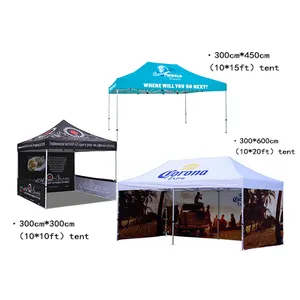 Auvent Pop-Up de plage, cadre robuste 10 m, canopée pour spectacle publicitaire, canopée 3x3, impression de tente