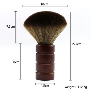 Cepillo de <span class=keywords><strong>Afeitar</strong></span> Redondo con Mango de Madera y Pelo de Animal, Cepillo <span class=keywords><strong>para</strong></span> Cuello <span class=keywords><strong>para</strong></span> Limpiar el Pelo Roto de Barbería - Product Image 5