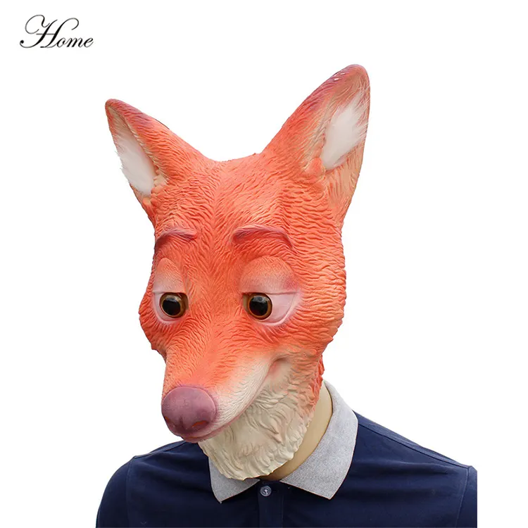 Masque de tête en Latex pour Halloween, photos de animaux à filet de renard, Zootopia, marque domestique, réaliste, film