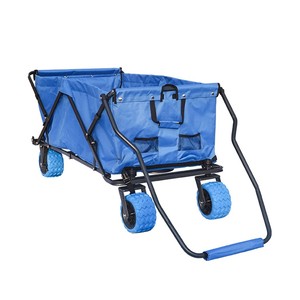 Yüksek kapasiteli mavi arabası el arabası gıda römork sepeti perakende ağır katlanır vagon itme gitmek için katlanabilir sepeti bahçe kullanımı - Product Image 4