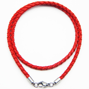 Collier en cuir Pu tressé avec fermoir mousqueton, ajustable et <span class=keywords><strong>moins</strong></span> <span class=keywords><strong>cher</strong></span>, chaîne à bijoux - Product Image 4