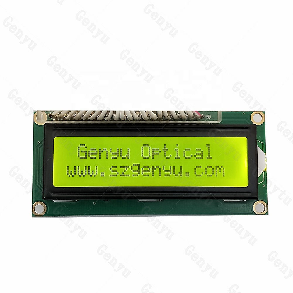 STN Yellow Green 16x2 Lcd Module Parallel Interface LED Backlight 1602 Character Lcd Display For Communication Devices