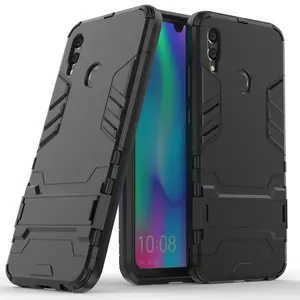 인기있는 아이템 킥 스탠드 Shockproof tpu pc 휴대 전화 커버 화웨이 명예 10 라이트 네 모서리 antifall 뒷면 커버 전화 케이스