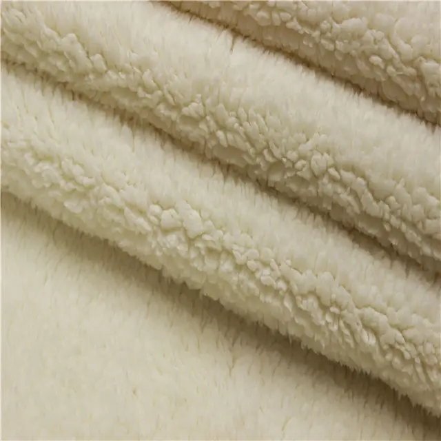 Tissu en daim polyester sherpa, tricoté circulaire, 300d/576F, marché du pakistan, pour vêtement et doublure de veste