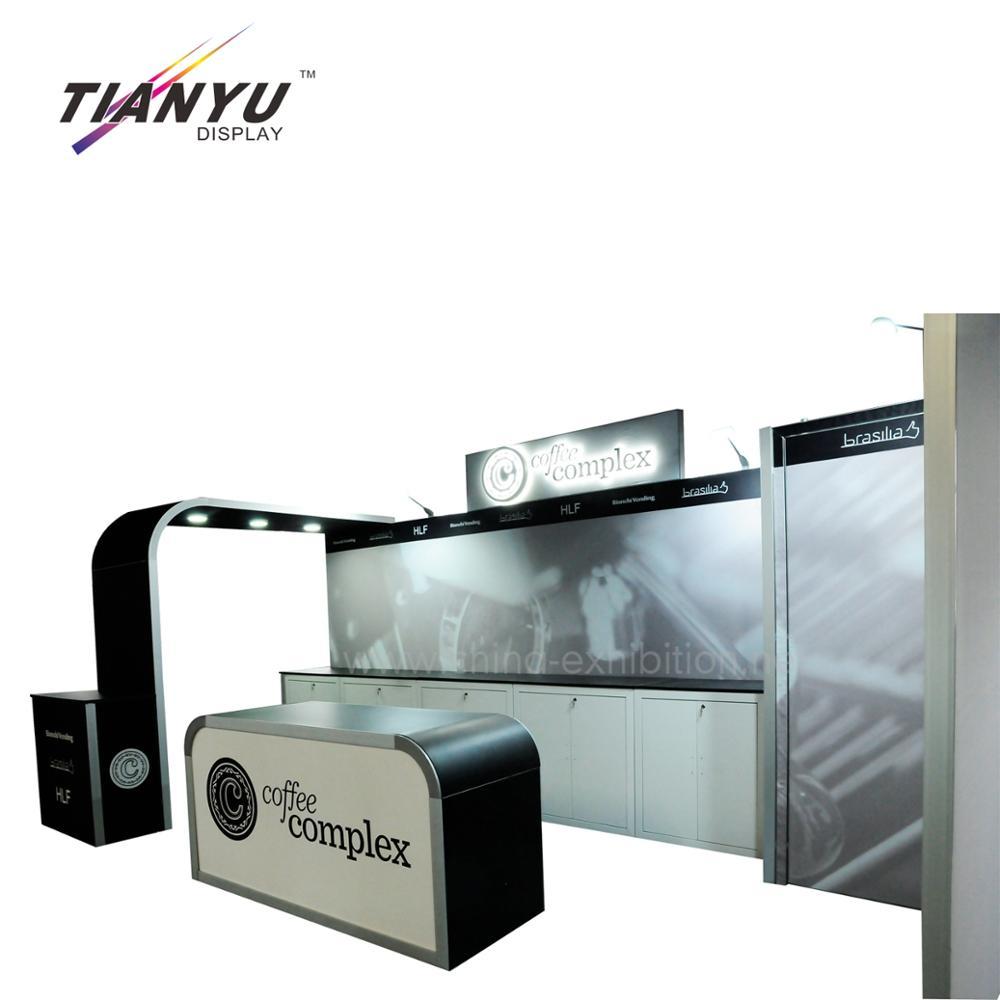 Direct professionnel réutilisable portable stand d'exposition design coquille schéma stand en chine