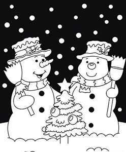 con 4 Marcadores. Manualidades niños Suministros, Santa y Muñeco de nieve de Terciopelo y Cartel Del Arte Set - Product Image 1