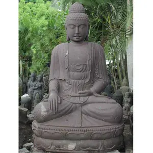 Estátua de pedra de buda para meditar ao ar livre, decorativa para venda