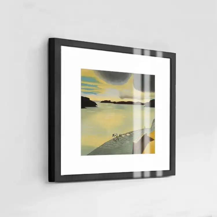Hot Koop Morden foto aquarel kunstwerk frame art met Witte Mount in zwart houten frame onder glas voor home decor
