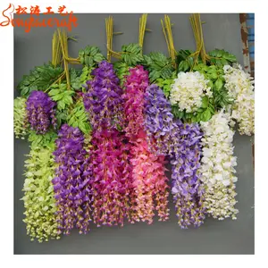 China factory import silk flowers of artificial wisteria flower wholesale silk flowers for wedding decoration