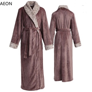 Di lusso Con Cappuccio Extra Lungo di Spessore di Flanella di Corallo del panno morbido Pelliccia Robe Accappatoio Degli Indumenti Da Notte Per Gli Uomini e Le Donne Damigella D'onore Robe Vestaglia - Product Image 1