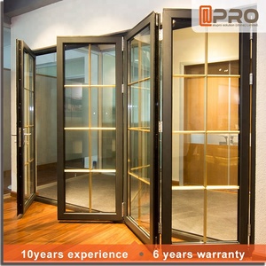 Puerta Plegable de Aluminio con Marco de Vidrio Acordeón, Estilo Nuevo, Comercial, para Exteriores, Impermeable, Insonorizada y con Aislamiento Térmico - Product Image 3