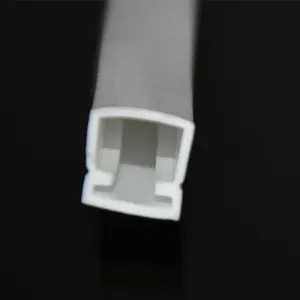Rectangular transparente D forma tubo de silicona para Led tira 10mm