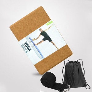 <span class=keywords><strong>Bloque</strong></span> de <span class=keywords><strong>Yoga</strong></span> de Corcho Natural Ecológico y Juego de Correas con Bolsa - Product Image 3