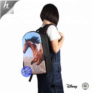 Los estudiantes de la escuela mochila patrón Animal genial de caballo impreso mochila escolar para las niñas. - Product Image 5