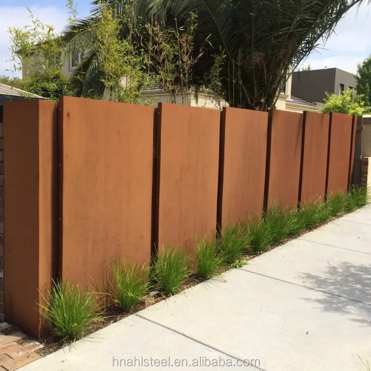 Panel privasi pagar logam potongan Laser untuk pagar taman luar ruangan layar Privasi logam baja corten kustom