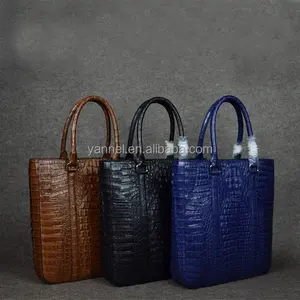 Timsah erkek handbag_caiman timsah derisi erkek bag_luxury moda erkek çantası