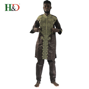 H & <span class=keywords><strong>D</strong></span> Bazin riche algodón pantalones ropa chaqueta 2018 diseño africano vestidos ropa hombres con mejor precio - Product Image 1