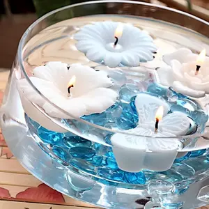 Bougie parfumée flottante en forme de fleur artificielle OEM personnalisée, bougie décorative de mariage dans la décoration de la maison