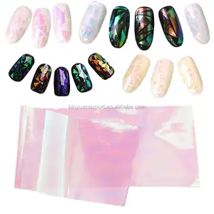 Grosir Nail Art DIY Stiker Sihir Kaca Patri Kuku Foil