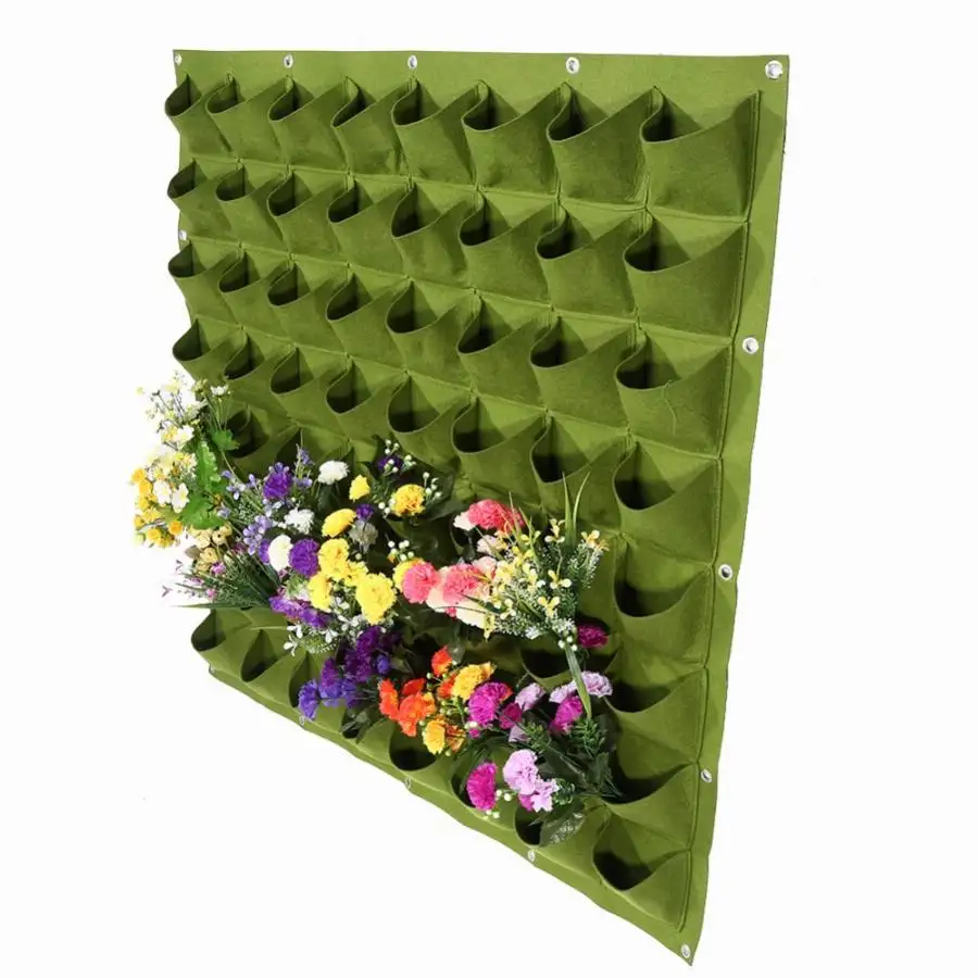 Vasos vertical de jardim com 25 bolsos, plantador vertical de jardim, módulo de parede decorativo para ambientes internos, jardim vertical