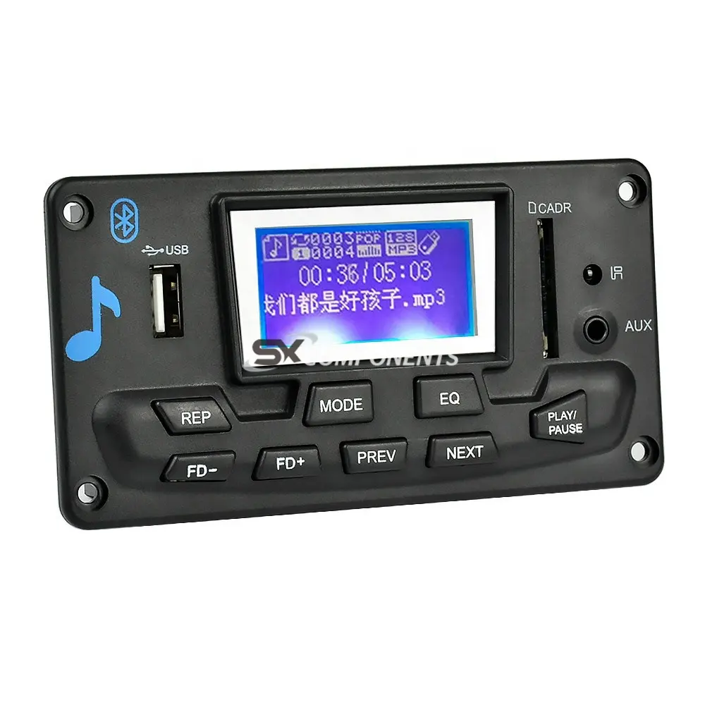 Papan dekoder MP3 LCD 12V, papan dekoder MP3 WMA dekoding modul Audio mendukung Radio FM AUX USB dengan tampilan lirik