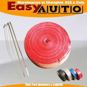 2 "x 50 'Premium Escape <span class=keywords><strong>Heat</strong></span> <span class=keywords><strong>Wrap</strong></span> Manifold <span class=keywords><strong>Wrap</strong></span> Titanium Lava Fibra Térmica <span class=keywords><strong>Heat</strong></span> <span class=keywords><strong>Wrap</strong></span> + 6 Pcs Laços - Product Image 5