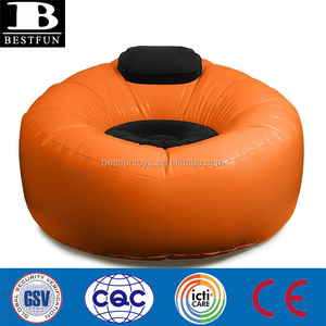 Sillón Inflable Tipo Lounge con Reposacabezas, Cojines Acolchados, Sofá Redondo de Vinilo Resistente para Interiores y Exteriores, Muebles de Relajación - Product Image 2