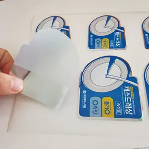 Su entrambi i lati stampati parziale adesivo IN PVC argento etichetta adesivi, mezza colla etichetta adesivi, mezza adesivo etichetta/autoadesivo