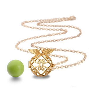 Bijoux populaires, boule mexicaine <span class=keywords><strong>Bola</strong></span> plaquée <span class=keywords><strong>or</strong></span>, aile d'ange avec un élégant bouquet de clochettes, pendentif cage <span class=keywords><strong>Bola</strong></span> - Product Image 4