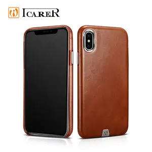 Icarer capa transformadora vintage, capa traseira de couro para iphone x