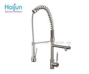 <span class=keywords><strong>Robinet</strong></span> mitigeur de <span class=keywords><strong>cuisine</strong></span> à ressort, avec deux becs et douche à main, en laiton, chrome - Product Image 3