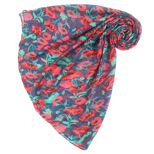 À la mode nouvelle grande pavot imprimé floral respirant tissu écharpe - Product Image 4