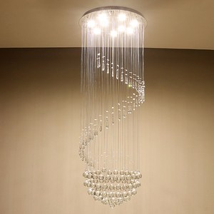 Cầu thang dài đèn chùm biệt thự pha lê trần ánh sáng xoay đèn chùm pha lê ánh sáng mặt dây chuyền cho sảnh khách sạn - Product Image 2